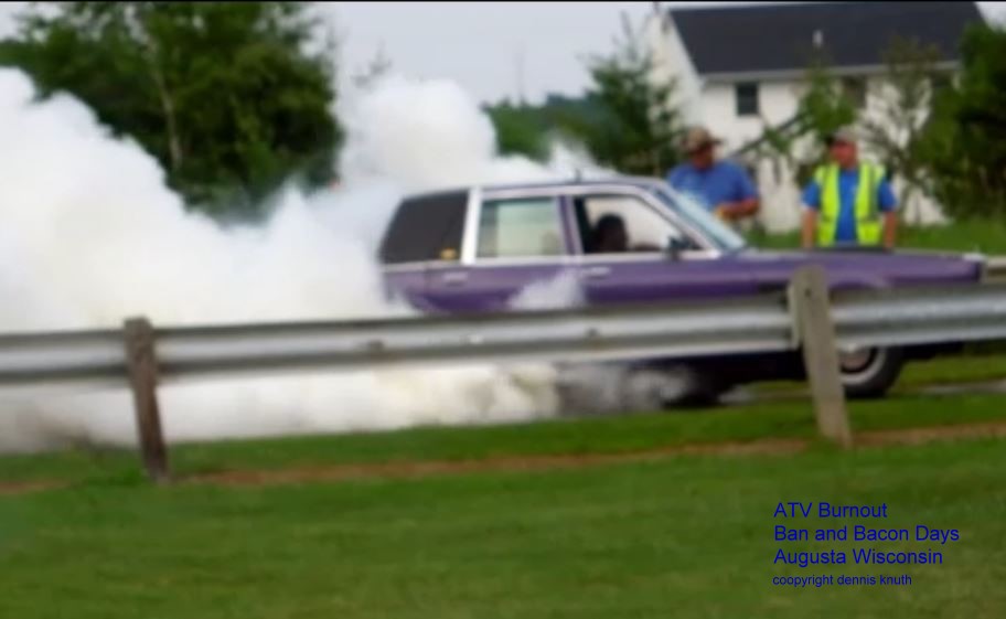 Wisconsin Car Burn Out at Bean and Bacon Days